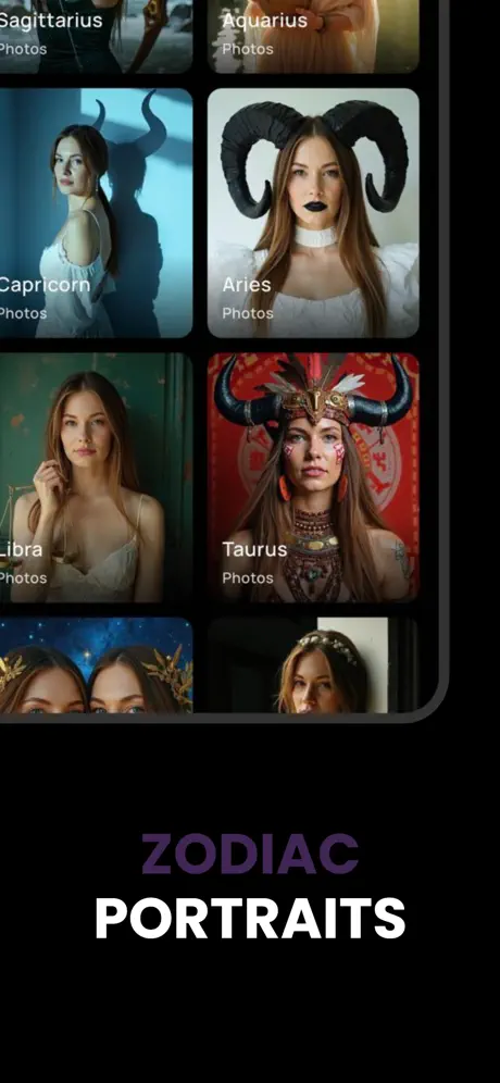 AI zodiac-themed portrait generation styles
